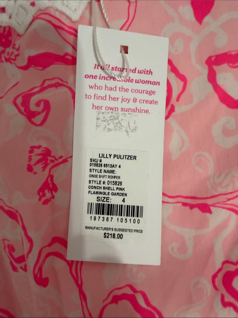 Lilly Pulitzer Pink shift Romper Dress - Picture 4 of 5